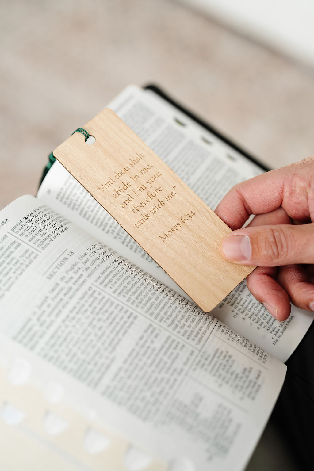 2026 Youth Theme Bookmark – Moses 6:34 Wooden Scripture Bookmark